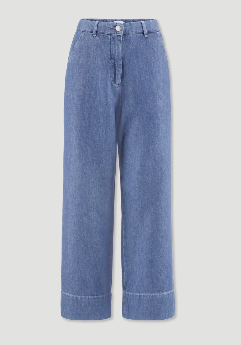 hessnatur Jeans ENNELIE Culotte Wide Leg aus Bio-Baumwolle mit TENCEL™ Lyocell und Leinen von medium blue Sale