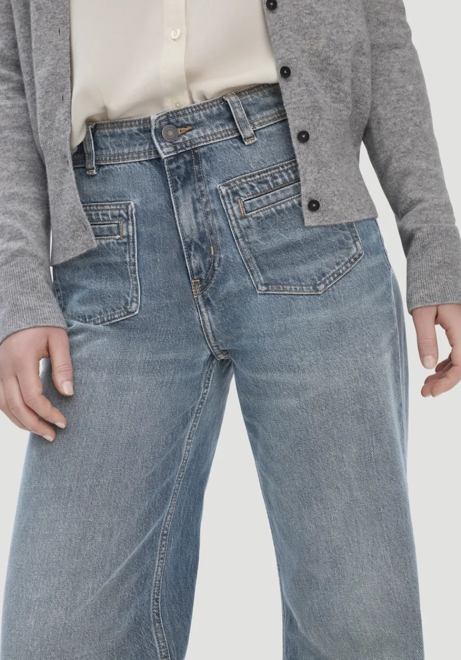 hessnatur Jeans GIERA Straight Relaxed aus reinem Bio-Denim von greenish blue Hot