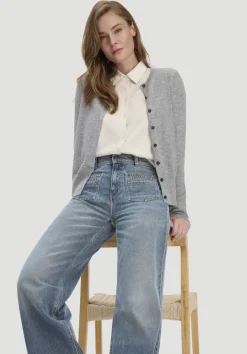 hessnatur Jeans GIERA Straight Relaxed aus reinem Bio-Denim von greenish blue Hot