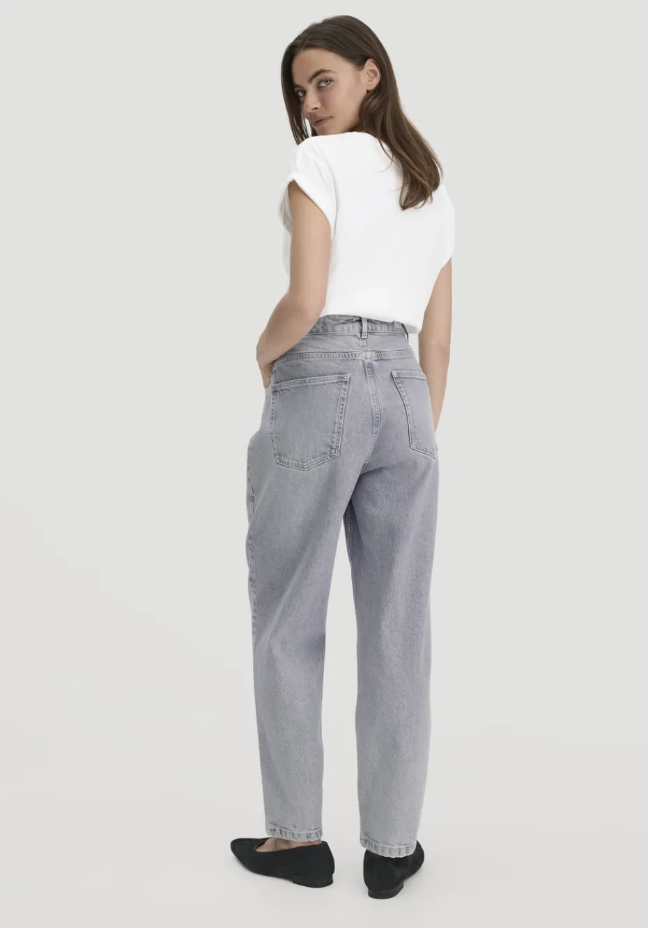 hessnatur Jeans NELE Barrel Leg aus Bio-Baumwolle von light grey Clearance