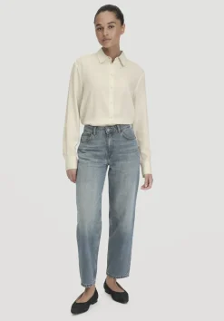 hessnatur Jeans NELE Barrel Leg aus reiner Bio-Baumwolle von greenish blue Clearance