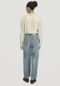 hessnatur Jeans NELE Barrel Leg aus reiner Bio-Baumwolle von greenish blue Clearance