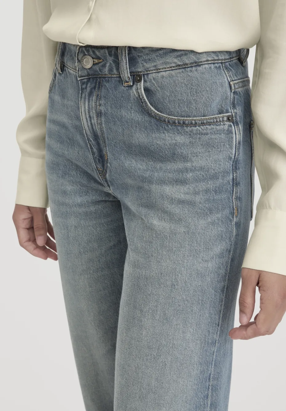 hessnatur Jeans NELE Barrel Leg aus reiner Bio-Baumwolle von greenish blue Clearance