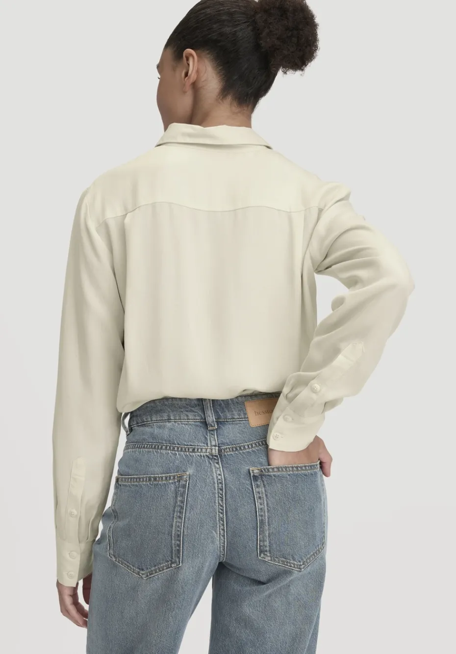 hessnatur Jeans NELE Barrel Leg aus reiner Bio-Baumwolle von greenish blue Clearance