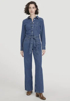 hessnatur Jeans Overall Wide Leg aus Bio-Baumwolle mit TENCEL™ Lyocell von dark blue Outlet
