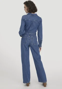hessnatur Jeans Overall Wide Leg aus Bio-Baumwolle mit TENCEL™ Lyocell von dark blue Outlet