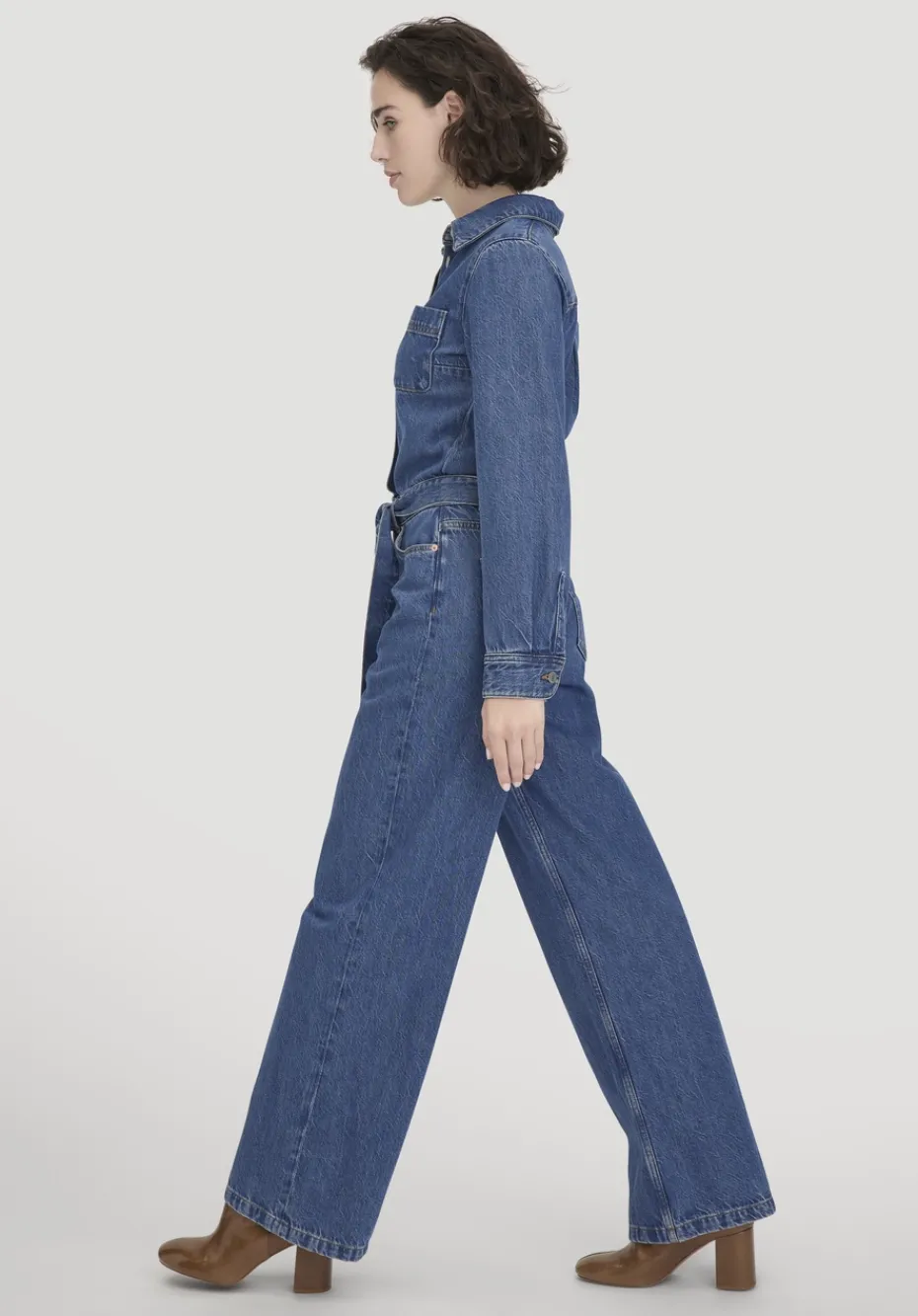hessnatur Jeans Overall Wide Leg aus Bio-Baumwolle mit TENCEL™ Lyocell von dark blue Outlet