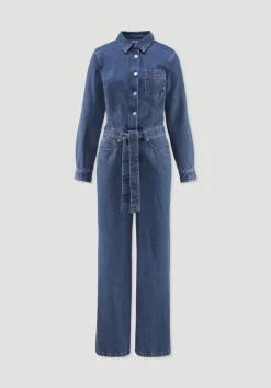 hessnatur Jeans Overall Wide Leg aus Bio-Baumwolle mit TENCEL™ Lyocell von dark blue Outlet