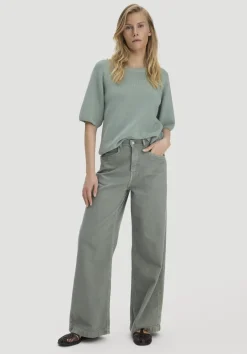 hessnatur Jeans VONNA Super Wide Leg aus Bio-Baumwolle mit TENCEL™ Lyocell von mattgrün Outlet