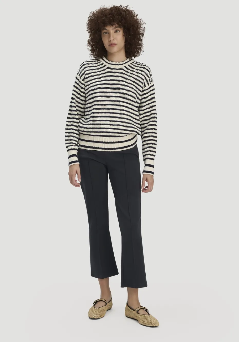 hessnatur Jersey Hose Culotte Slim Leg aus Bio-Baumwolle von schwarz
