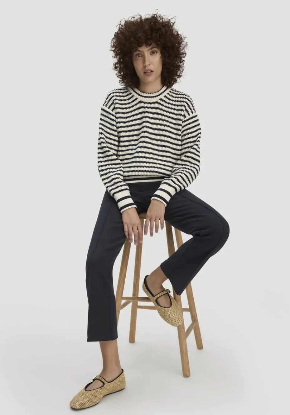 hessnatur Jersey Hose Culotte Slim Leg aus Bio-Baumwolle von schwarz
