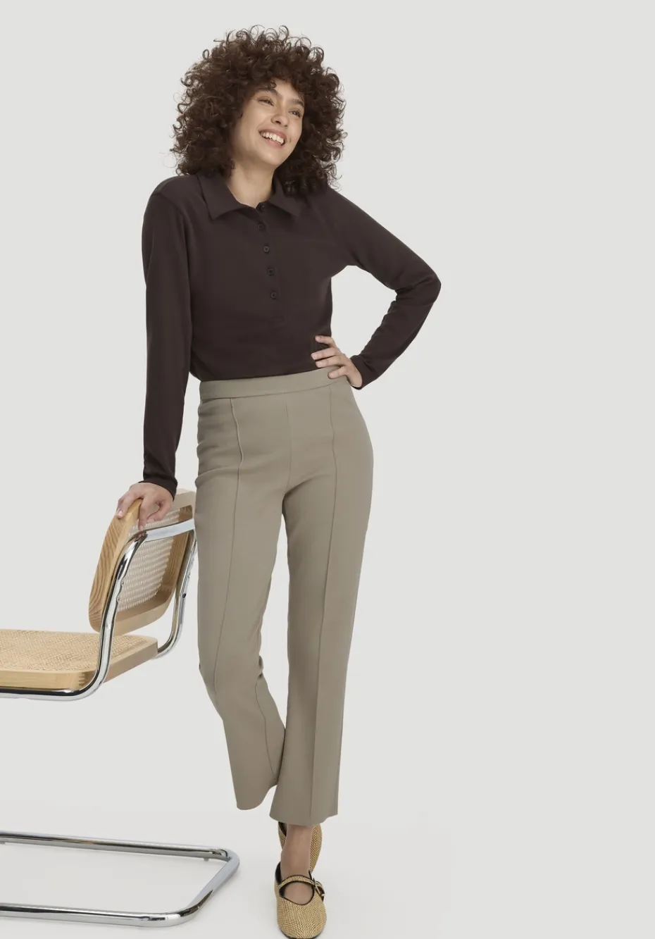 hessnatur Jersey Hose Culotte Slim Leg aus Bio-Baumwolle von beige Clearance