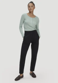 hessnatur Jersey Hose Regular aus Bio-Baumwolle von schwarz Discount