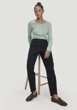hessnatur Jersey Hose Regular aus Bio-Baumwolle von schwarz Discount