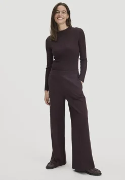 hessnatur Jersey Hose Wide Leg Relaxed aus Bio-Baumwolle von schwarzbeere Hot