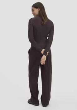 hessnatur Jersey Hose Wide Leg Relaxed aus Bio-Baumwolle von schwarzbeere Hot