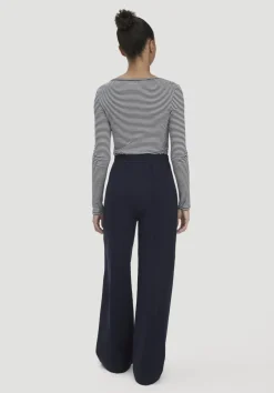hessnatur Jersey Hose Wide Leg Relaxed aus Bio-Baumwolle von marine Outlet