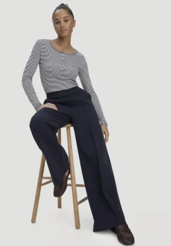 hessnatur Jersey Hose Wide Leg Relaxed aus Bio-Baumwolle von marine Outlet
