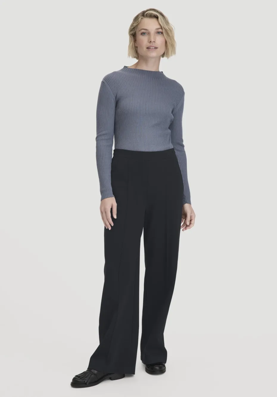 hessnatur Jersey Hose Wide Leg Relaxed aus Bio-Baumwolle von schwarz Sale