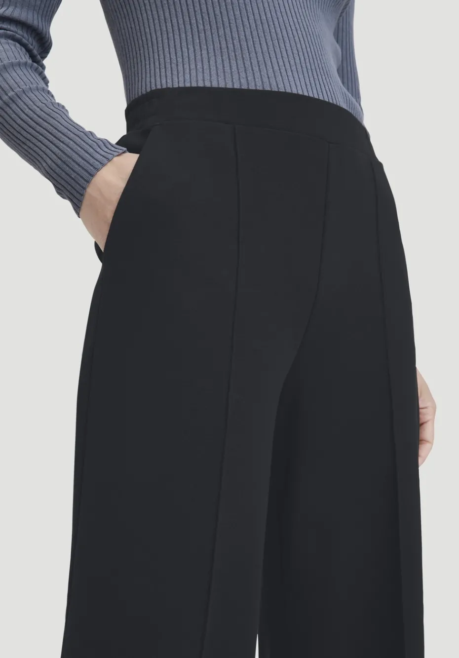 hessnatur Jersey Hose Wide Leg Relaxed aus Bio-Baumwolle von schwarz Sale