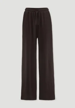 hessnatur Jersey Hose Wide Leg Relaxed aus Leinen und Bio-Baumwolle von kakao braun