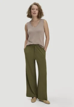 hessnatur Jersey Hose Wide Leg Relaxed aus Leinen und Bio-Baumwolle von goldoliv Sale