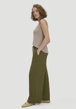hessnatur Jersey Hose Wide Leg Relaxed aus Leinen und Bio-Baumwolle von goldoliv Sale