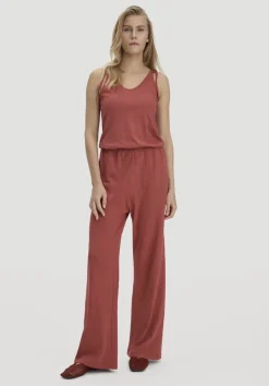 hessnatur Jersey Jumpsuit Relaxed aus Leinen und Bio-Baumwolle von terrakotta Clearance