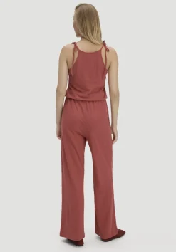 hessnatur Jersey Jumpsuit Relaxed aus Leinen und Bio-Baumwolle von terrakotta Clearance