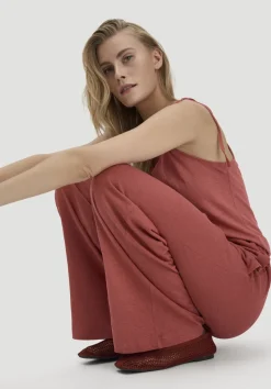 hessnatur Jersey Jumpsuit Relaxed aus Leinen und Bio-Baumwolle von terrakotta Clearance