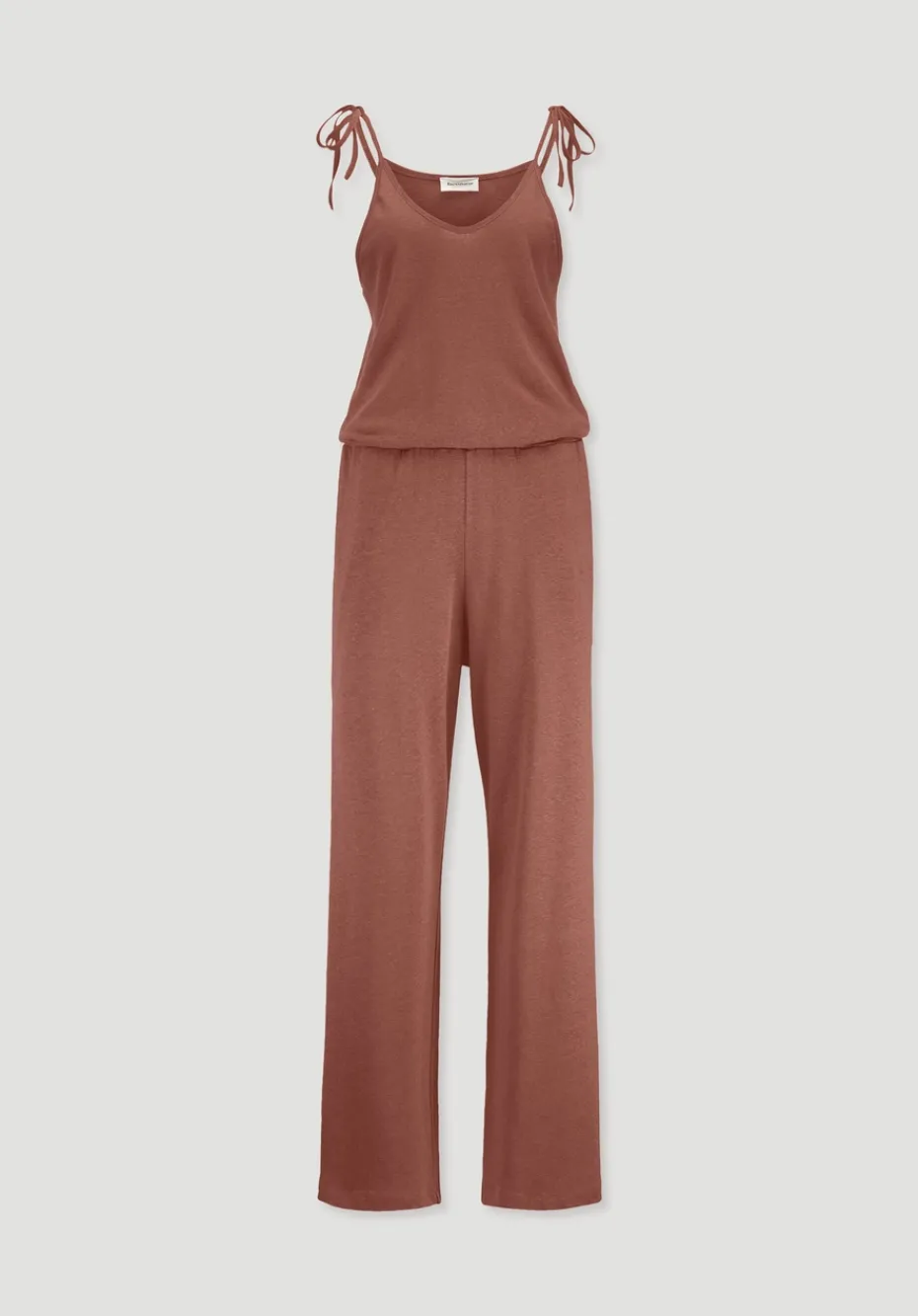 hessnatur Jersey Jumpsuit Relaxed aus Leinen und Bio-Baumwolle von terrakotta Clearance