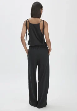hessnatur Jersey Jumpsuit Relaxed aus Leinen und Bio-Baumwolle von schwarz Online