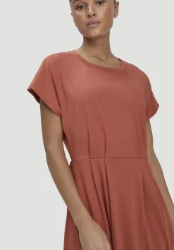 hessnatur Jersey Kleid Knöchellang Relaxed aus reiner Bio-Baumwolle von terrakotta Outlet