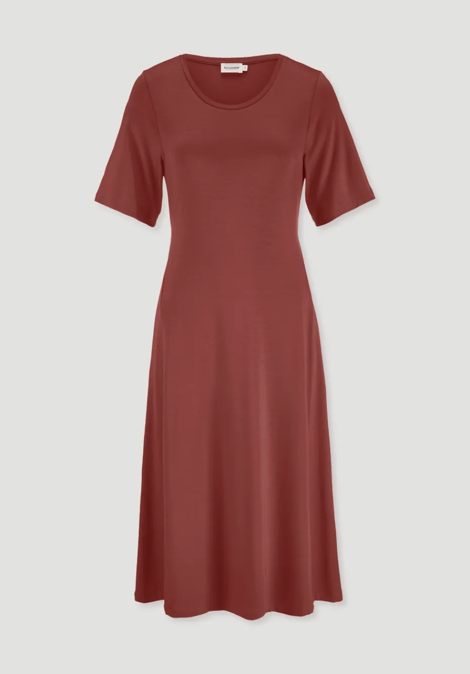 hessnatur Jersey Kleid Kniebedeckend Slim aus TENCEL™ Lyocell von terrakotta New