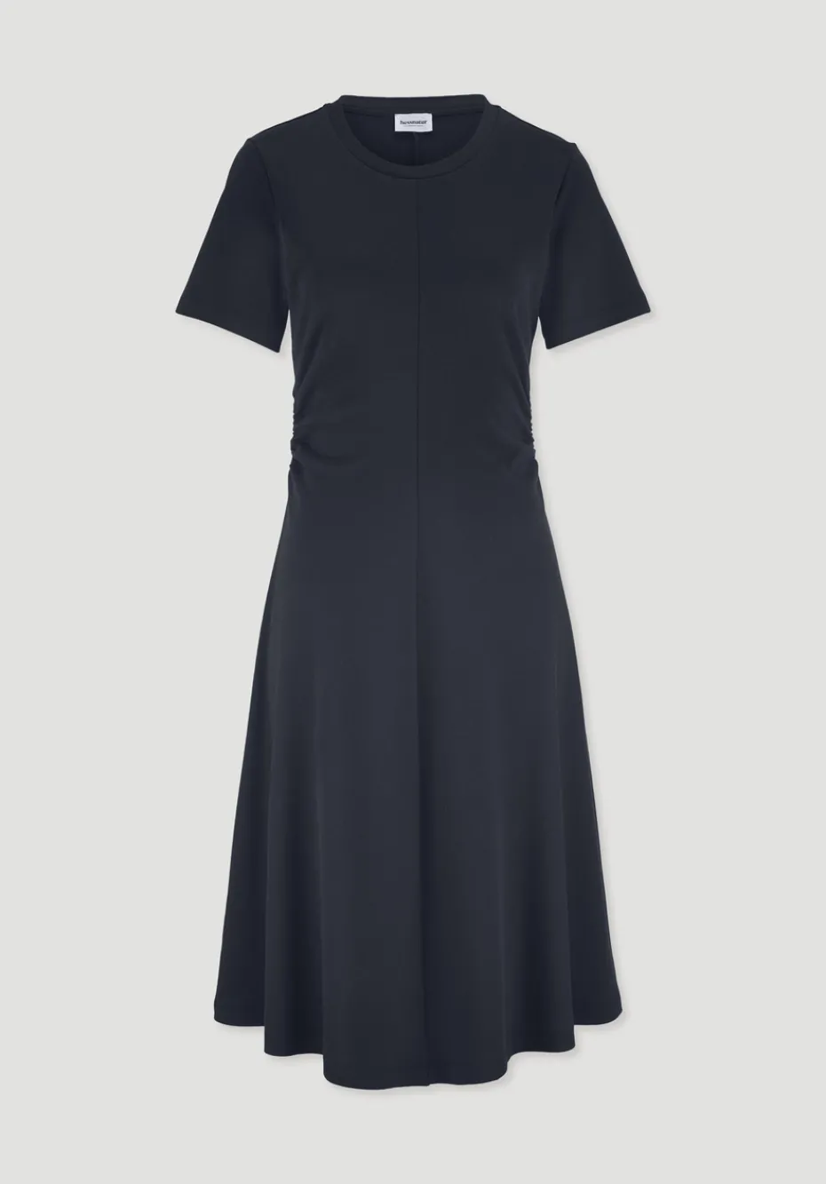 hessnatur Jersey Kleid Kniebedeckend Slim aus reiner Bio-Baumwolle von marine Sale