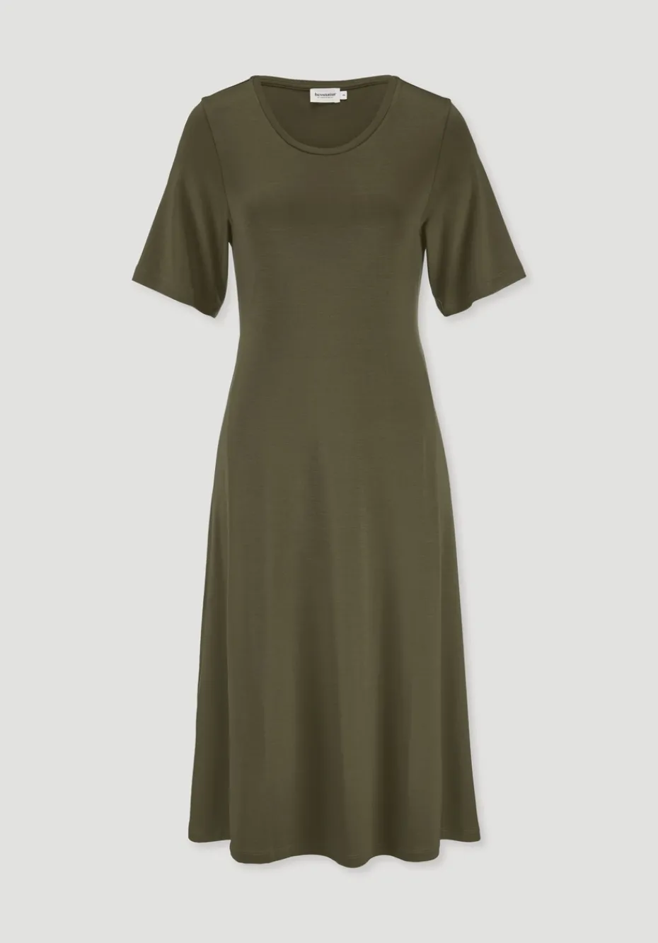 hessnatur Jersey Kleid Kniebedeckend Slim aus TENCEL™ Lyocell von goldoliv Online
