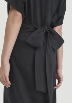 hessnatur Jersey Kleid Midi Oversize aus reiner Bio-Baumwolle von schwarz Discount