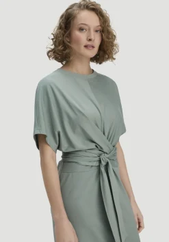 hessnatur Jersey Kleid Midi Oversize aus reiner Bio-Baumwolle von mattgrün Hot