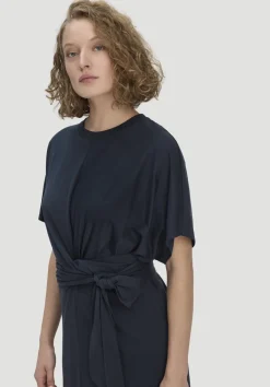 hessnatur Jersey Kleid Midi Oversize aus reiner Bio-Baumwolle von marine New