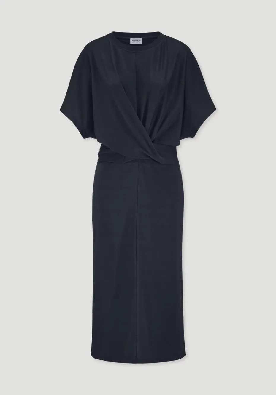 hessnatur Jersey Kleid Midi Oversize aus reiner Bio-Baumwolle von marine New