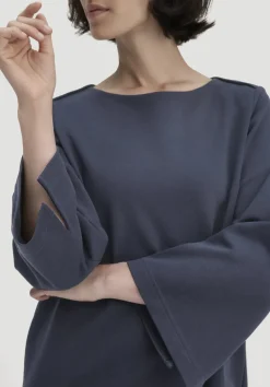 hessnatur Jersey Kleid Mini Regular aus Bio-Baumwolle von marine Sale
