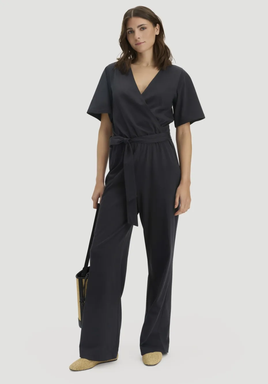 hessnatur Jersey Overall Relaxed aus reiner Bio-Baumwolle von schwarz Discount