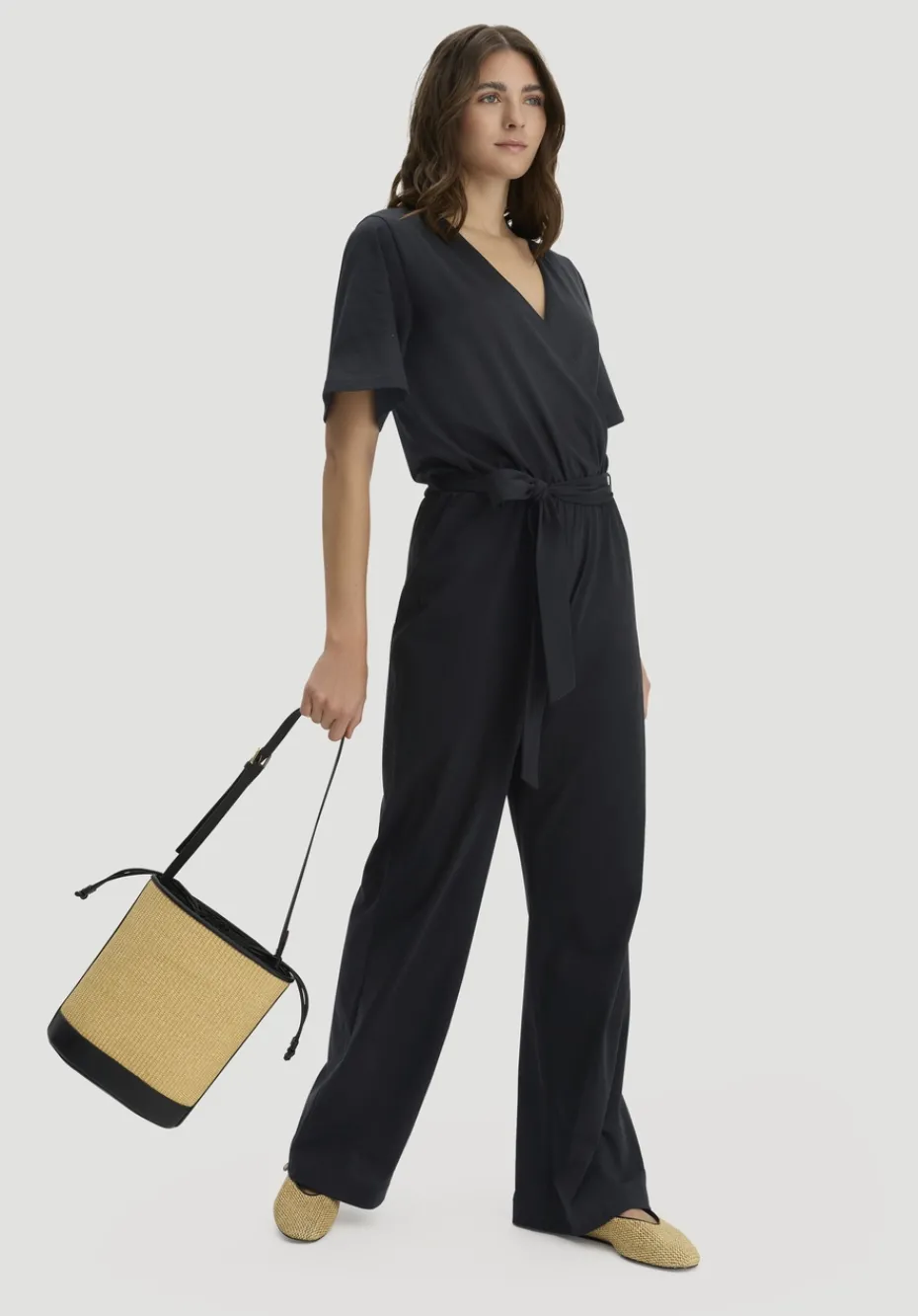 hessnatur Jersey Overall Relaxed aus reiner Bio-Baumwolle von schwarz Discount