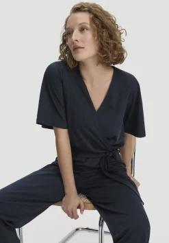 hessnatur Jersey Overall Relaxed aus reiner Bio-Baumwolle von marine Clearance