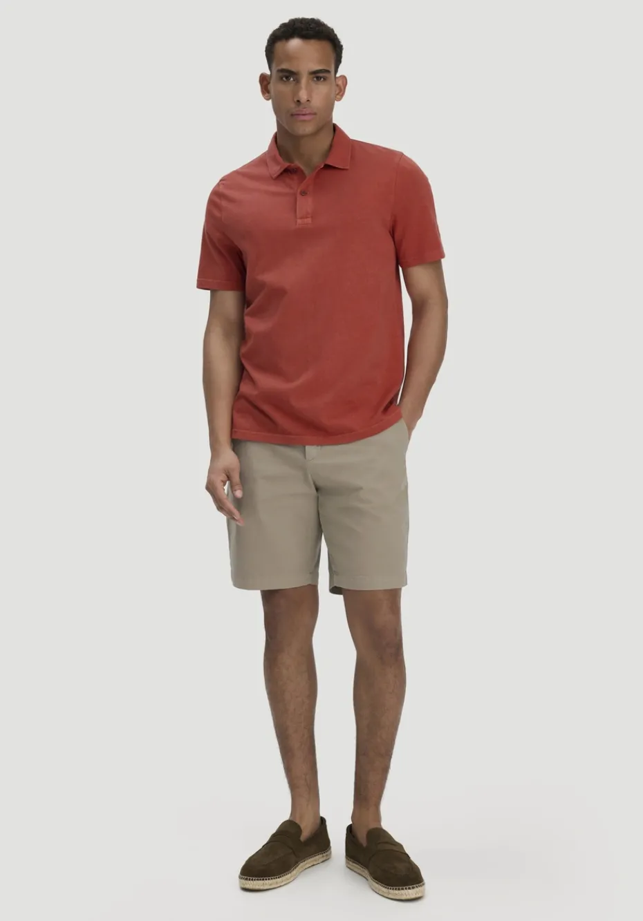 hessnatur Jersey Polo Regular aus reiner Bio-Baumwolle von terrakotta Online