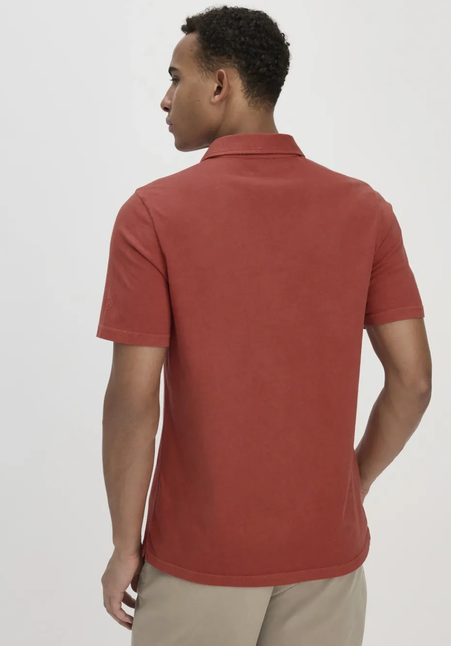 hessnatur Jersey Polo Regular aus reiner Bio-Baumwolle von terrakotta Online