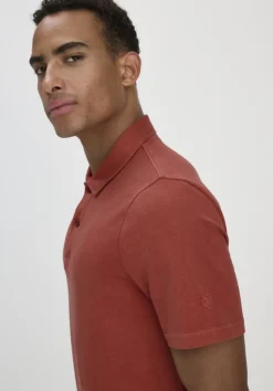 hessnatur Jersey Polo Regular aus reiner Bio-Baumwolle von terrakotta Online