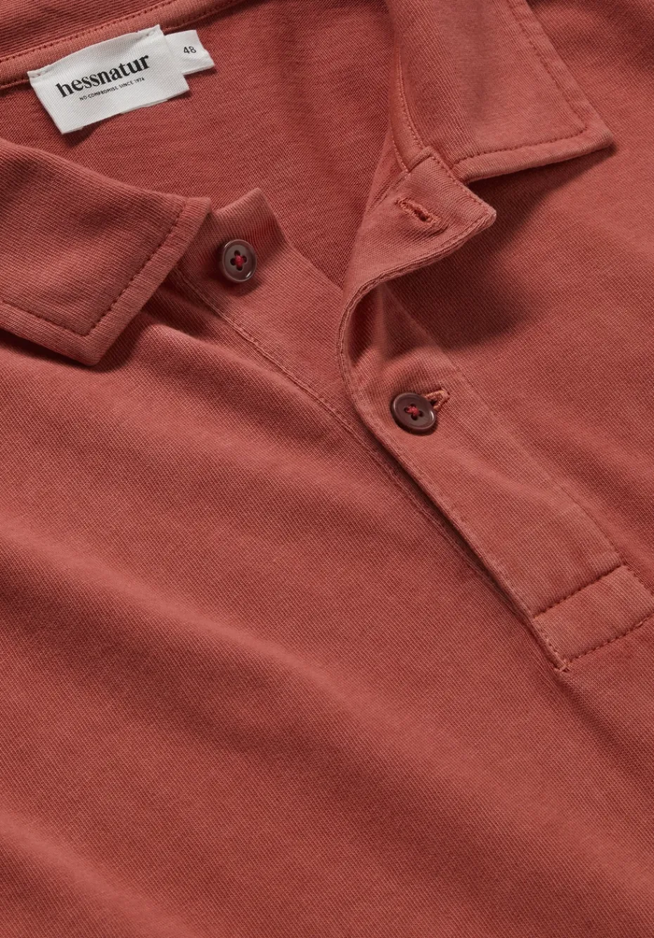 hessnatur Jersey Polo Regular aus reiner Bio-Baumwolle von terrakotta Online