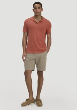 hessnatur Jersey Polo Relaxed aus Leinen und Bio-Baumwolle von terrakotta
