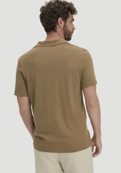 hessnatur Jersey Polo Relaxed aus Leinen und Bio-Baumwolle von camel
